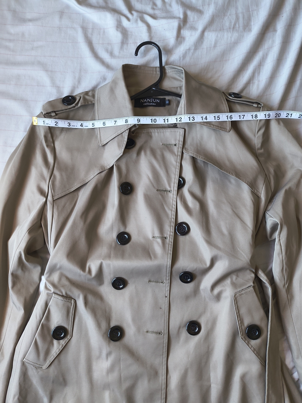 Classic Double-Breasted Taupe Trench Coat by Halogen - Picture 8 of 11